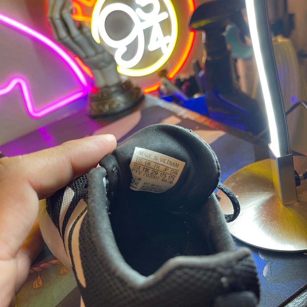 Adidas Kids Black and White Sneakers - Picture 6 of 6